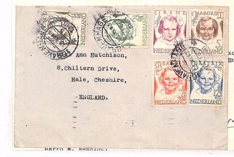 NETHERLANDS Den Haag GB Cheshire Hale Cover STAMP EXCHANGE 1946 BF313