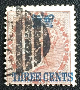 MALAYA Straits Settlements 1867 3c opt India QV 1a USED SG#3 M3663