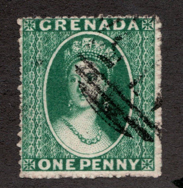 Sc 3 - Grenada - 1884 - One Penny - QV -  Used F/VF -  superfleas - cv$17.50