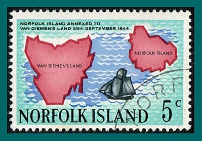 Norfolk Island 1969 Annexation, 5c used #123,SG100