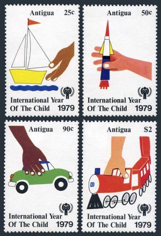 Antigua 537-540,541, MNH. Michel 538-541,542 Bl.42. IYC-1979, Children's games.