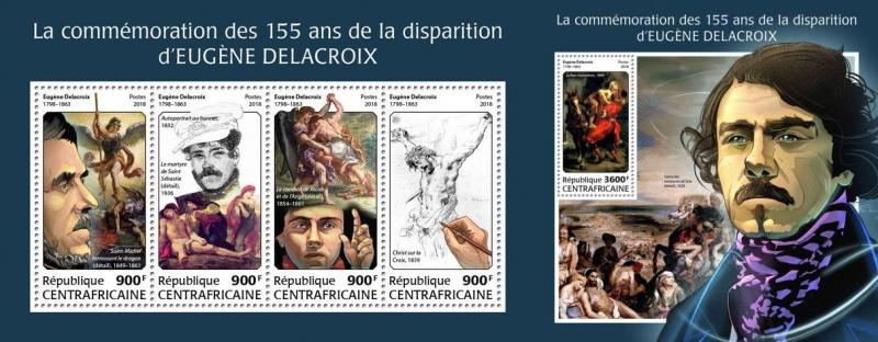 Z08 CA18213ab Central Africa 2018 Eugene Delacroix MNH ** Postfrisch Set