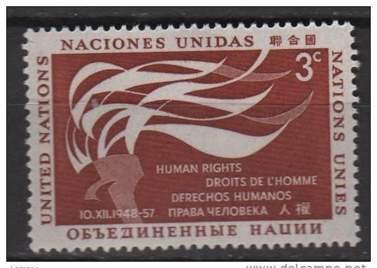 United Nations 1957 - scott 57 MNH - 3c, Human Rights day 