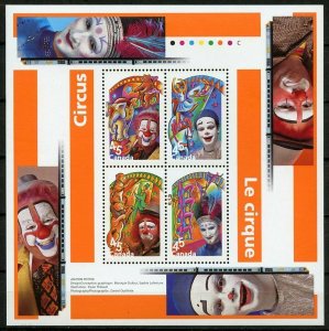 CANADA  CIRCUS SOUVENIR SHEET MINT NEVER HINGED