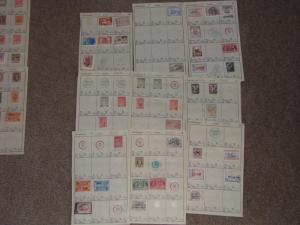 Greece-90 stamps on pages, used & unused, some duplication