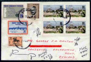 Turkey 1972 local cover bearing various adhesive includin...