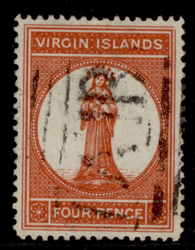 BRITISH VIRGIN ISLANDS QV SG35, 4d chestnut, FINE USED. Cat £65.