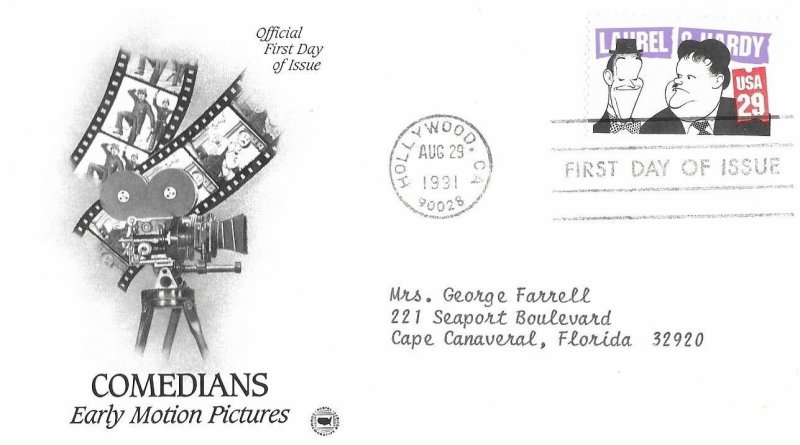 1991 FDC, #2562, 29c Comedians, PCS & Artmaster