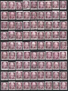 SC#1395 8¢ Eisenhower Booklet Stamps (1970) Used Lot of 81