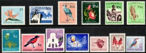 1961 South Africa Wild Animals set Wmk 330 Sc# 254 / 266 MNH CV $42.25