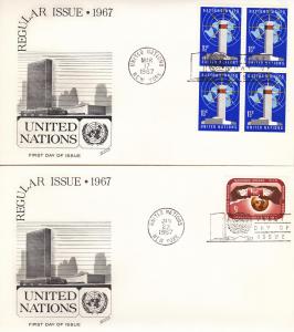 U.N. # 166-167, Fleetwood Cachet, Unaddressed, 1st Day Cover