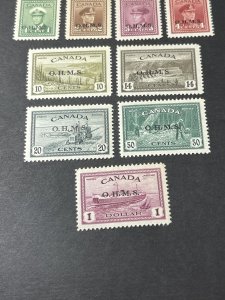 CANADA # O1-O10--MINT/HINGED-----COMPLETE SET---OFFICIALS--1949-50