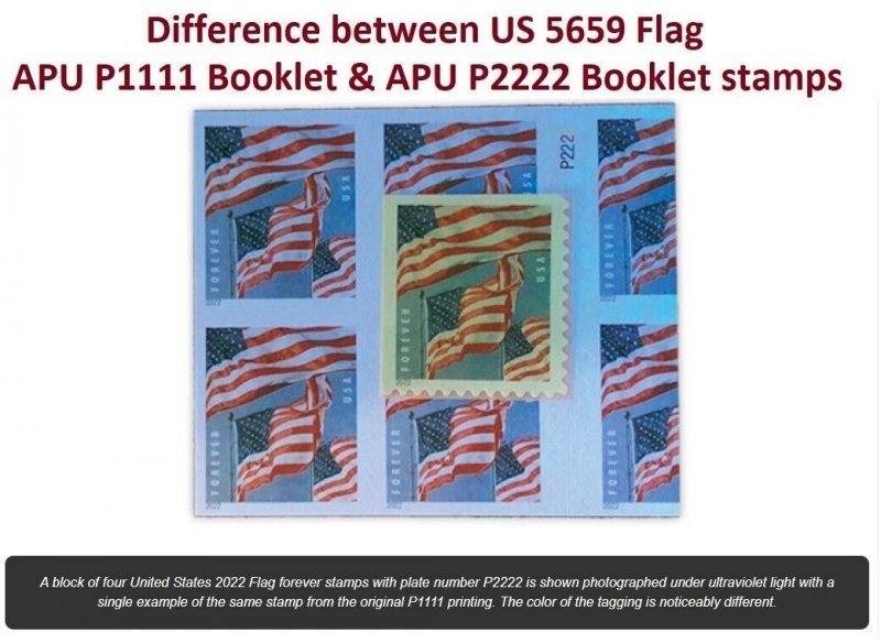 US 5659 Old Glory F block 4 (from APU P1111 booklet) MNH 2022