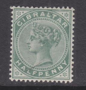 GIBRALTAR, 1886 QV 1/2d. Grey Green, lhm.