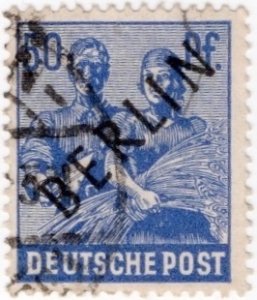 Berlin 9N13 used, ultra with diagonal black BERLIN overprint