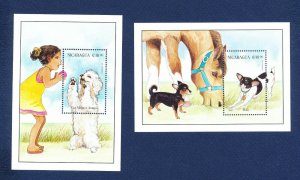 NICARAGUA - Scott 2162-2163 - Two MNH S/S - Dogs, Children - 1996