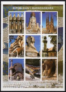 Madagascar 1999 GAUDI Antonio La Sagrada Familia Sheetlet (9) IMPERF.MNH