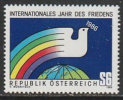 1986 Austria - Sc 1335 - MNH VF - 1 single - International Peace Year