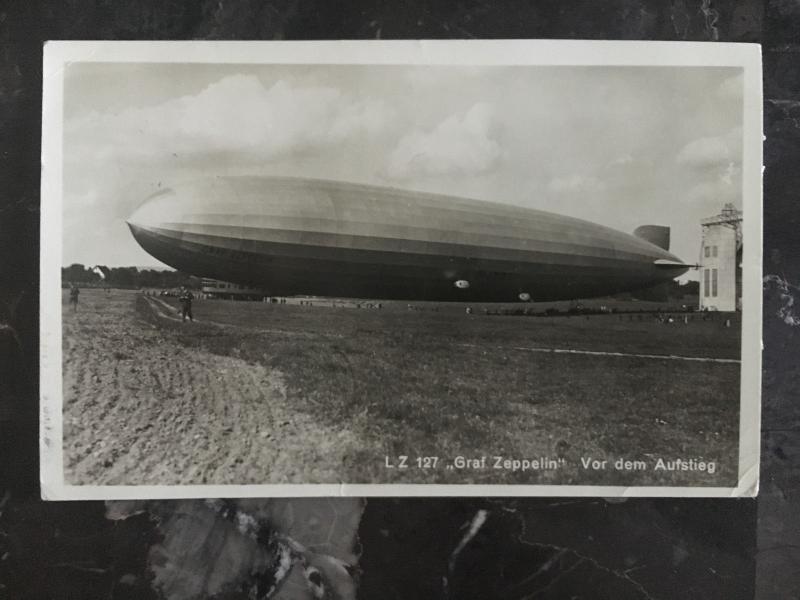 1929 Germany Graf Zeppelin on Ground RPPC Postcard Cover LZ 127 to Braunschweig
