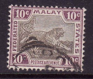 Federated Malay States-SC#23a-used-10c vio & grey-1901-Tige