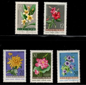 North Viet Nam Scott 203-207 Perforate Flower set Favor Canceled CTO