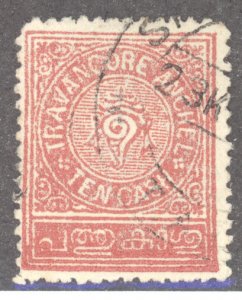 India- Feudatory States, Travancore, Scott #23, Used