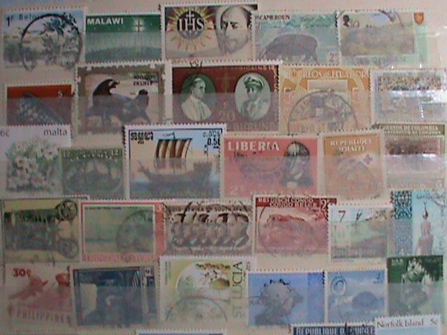 WORLDWIDE COLLECTION - 64 DIFFERENT- PICTORIAL USED STAMPS VF-HIGH CAT. VALUE.