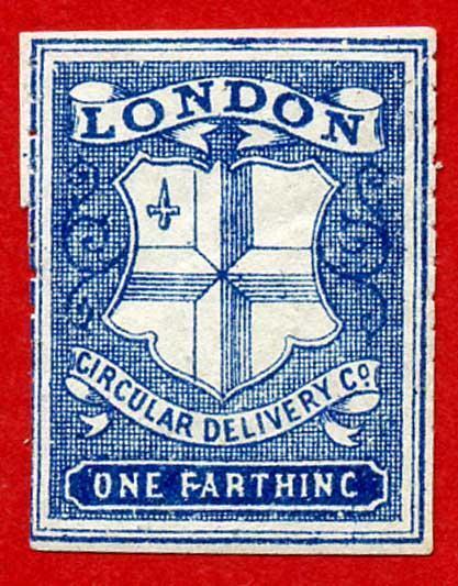 Circular Delivery SGCD31 London 1/4d deep blue mint