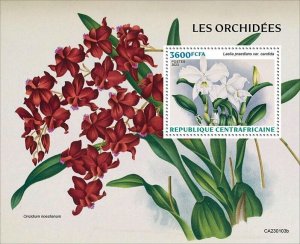 2023/01 - CENTRAL AFRICAN - ORCHIDS       1V  complet set    MNH **