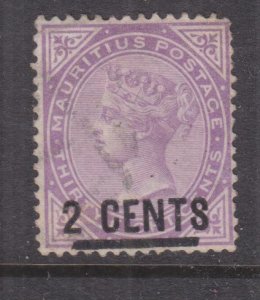 MAURITIUS, 1886 2 CENTS on 38c. Bright Purple, used. 