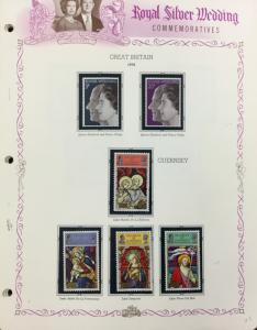 (BJ Stamps) British Commonwealth, 1972 Silver Wedding set, MNH, MH, Used. CV $74
