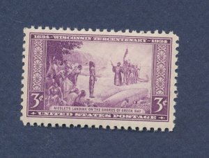 USA  - Scott 739 - MNH - Wisconsin - 1934