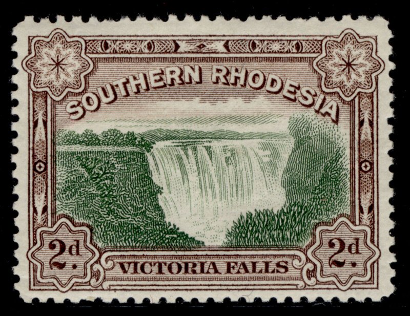 SOUTHERN RHODESIA GV SG29, 2d green & chocolate, LH MINT. Cat £15.