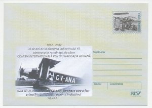 Postal stationery Romania 2002 Aviation history