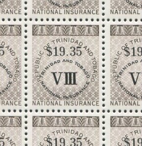 1990 Trinidad & Tobago National Insurance $19.35 Revenue Stamp Mint Single Stamp