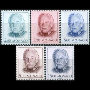 MONACO 1989 - Scott# 1661-73 Prince Issued 3.14 Set of 5 NH