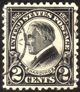 1923, US 2c, Harding, Used, Sc 610, XF