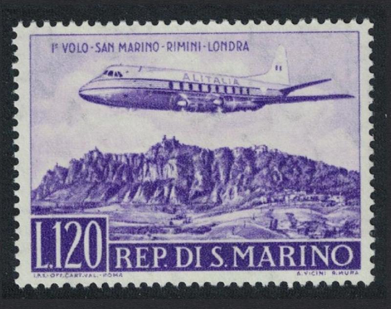 San Marino Alitalia Inaugural Flight Rimini-London D1 SG#576 CV£3