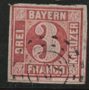 Bavaria German State Scott  10 silk thread Thinned paper