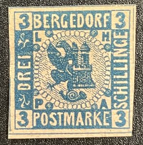 Germany - German States Bergedorf #4 MHNG c1872 - Reprint ???