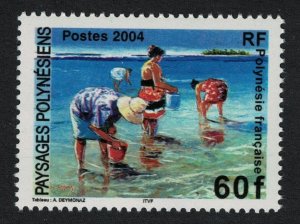 Fr. Polynesia Painting 'Women with buckets' by A. Deymonaz Tourism 2004 MNH