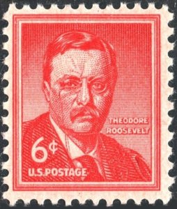 SC#1039 6¢ Teddy Roosevelt Single (1955) MNH*