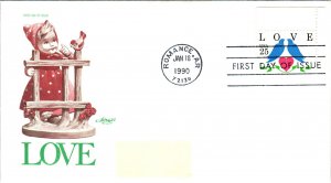 US 2440 Love Blue Birds Artmaster Label FDC