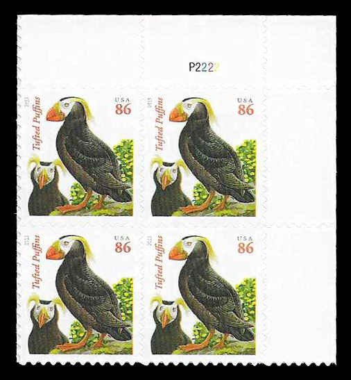 PCBstamps   US #4737A PB $3.44(4x86c)Tufted Puffins, MNH, (PB-2b)