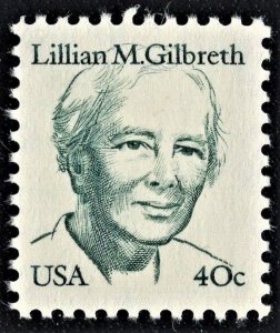 US 1868 MNH VF 40 Cent Lillian M. Gilbreth Industrial Engineer Sm. Block Tag