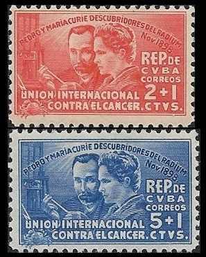 Cuba 1938 Scotts #B1-B2 F-VF MLH 40th Anniv Discovery of Radium -Madam Curie