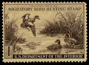 US.# RW9  Federal Duck Stamp  of 1942 - OGH - VF - CV $95.00 (ESP#0985)