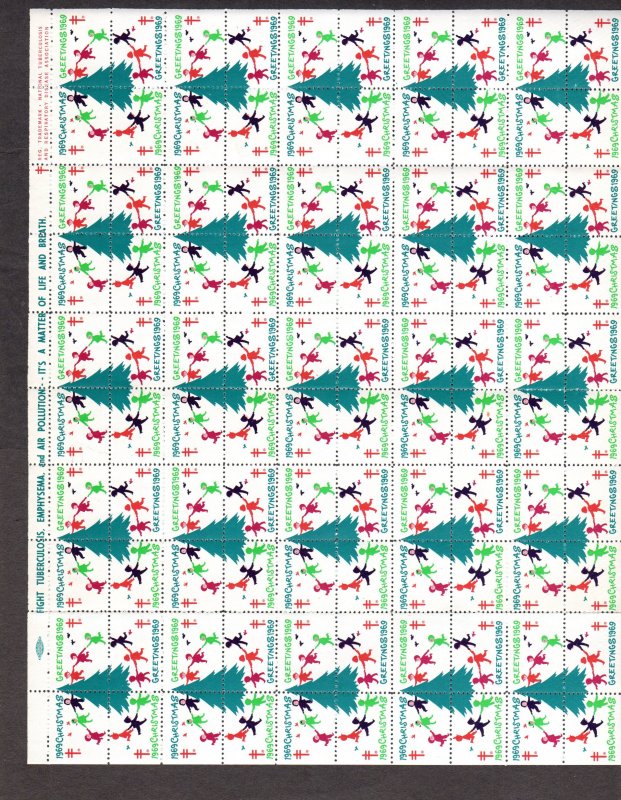 US, Christmas Seals, Scott # WX238 Printer Mark W. 1969    Lot 230723 -01