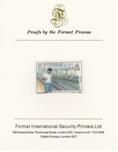 MONTSERRAT 1985 SEA ISLAND COTTON  imperf on FORMAT INTERNATIONAL PROOF CARD