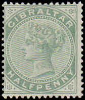 Gibraltar #8, Incomplete Set, 1887, Hinged